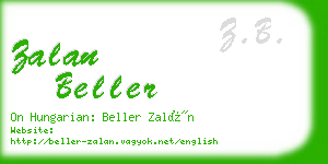 zalan beller business card